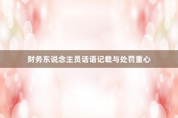 财务东说念主员话语记载与处罚重心